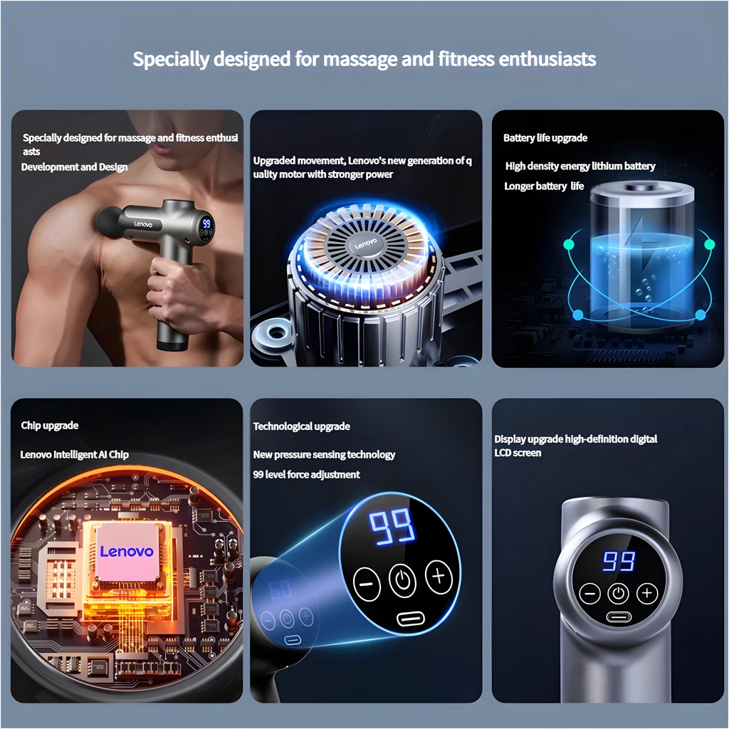 Pistola de Massagem Muscular Profissional | Alívio Profundo da Dor e Recuperação Rápida