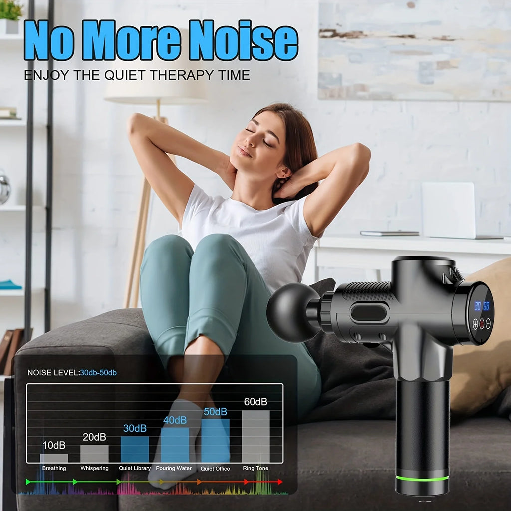 Pistola de Massagem Profunda Muscular Core Elite™ | 30 Níveis & 6 Cabeças